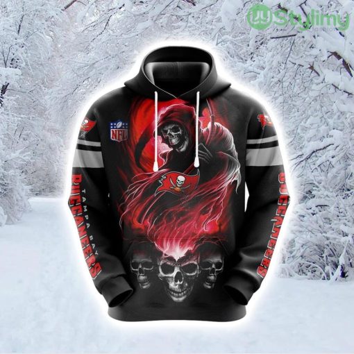 NFL Tampa Bay Buccaneers Skull Celebrate Game Day With Flair Hoodie 3D All Over Print Product Photo 1