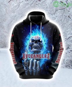NFL Tampa Bay Buccaneers Skull Unite In Team Colors Hoodie 3D All Over Print Product Photo 1