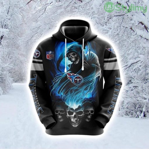NFL Tennessee Titans Skull Unite In Team Colors Hoodie 3D All Over Print Product Photo 1