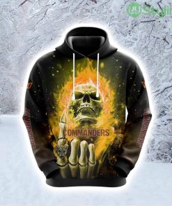NFL Washington Commanders Skull Celebrate Game Day With Flair Hoodie 3D All Over Print Product Photo 1