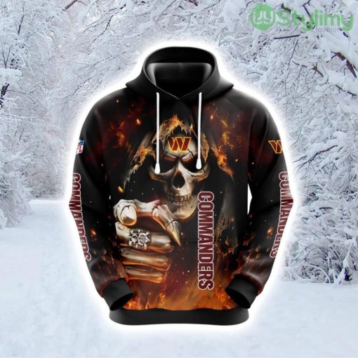 NFL Washington Commanders Skull Champion Your Team Hoodie 3D All Over Print Product Photo 1