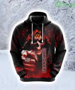 NFL Washington Commanders Skull Fashionable Game Time Attire Hoodie 3D All Over Print Product Photo 1