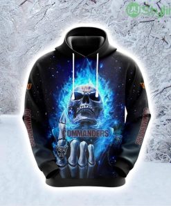 NFL Washington Commanders Skull Trendy Fanwear Hoodie 3D All Over Print Product Photo 1