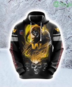 NFL Washington Commanders Skull Unite In Team Colors Hoodie 3D All Over Print Product Photo 1