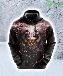 NFL Washington Commanders Skull Unleash Your Fandom Hoodie 3D All Over Print Product Photo 1
