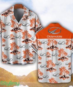 Oldsmobile Orange Coconut Pattern Combo 3D Hawaiian Shirt And Shorts Product Photo 1