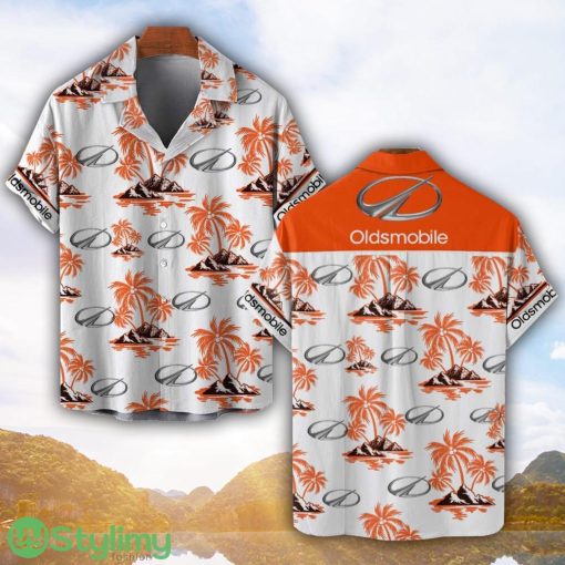 Oldsmobile Orange Coconut Pattern Combo 3D Hawaiian Shirt And Shorts Product Photo 1