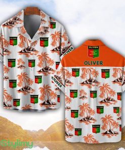 Oliver Tractor Orange Coconut Pattern Combo 3D Hawaiian Shirt And Shorts Product Photo 1