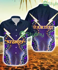 Personalised Melbourne Storm Hawaiian Shirt Aboriginal Circles Patterns Trending Summer Product Photo 1