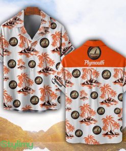 Plymouth Orange Coconut Pattern Combo 3D Hawaiian Shirt And Shorts Product Photo 1