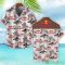 Red Bull Brown Coconut Tree Pattern 3D Hawaiian Shirt And Shorts 3 Red Bull Brown Coconut Tree Pattern 3D Hawaiian Shirt And Shorts Product Photo 2