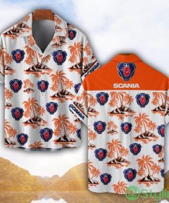 Scania Orange Coconut Pattern Combo 3D Hawaiian Shirt And Shorts Product Photo 1