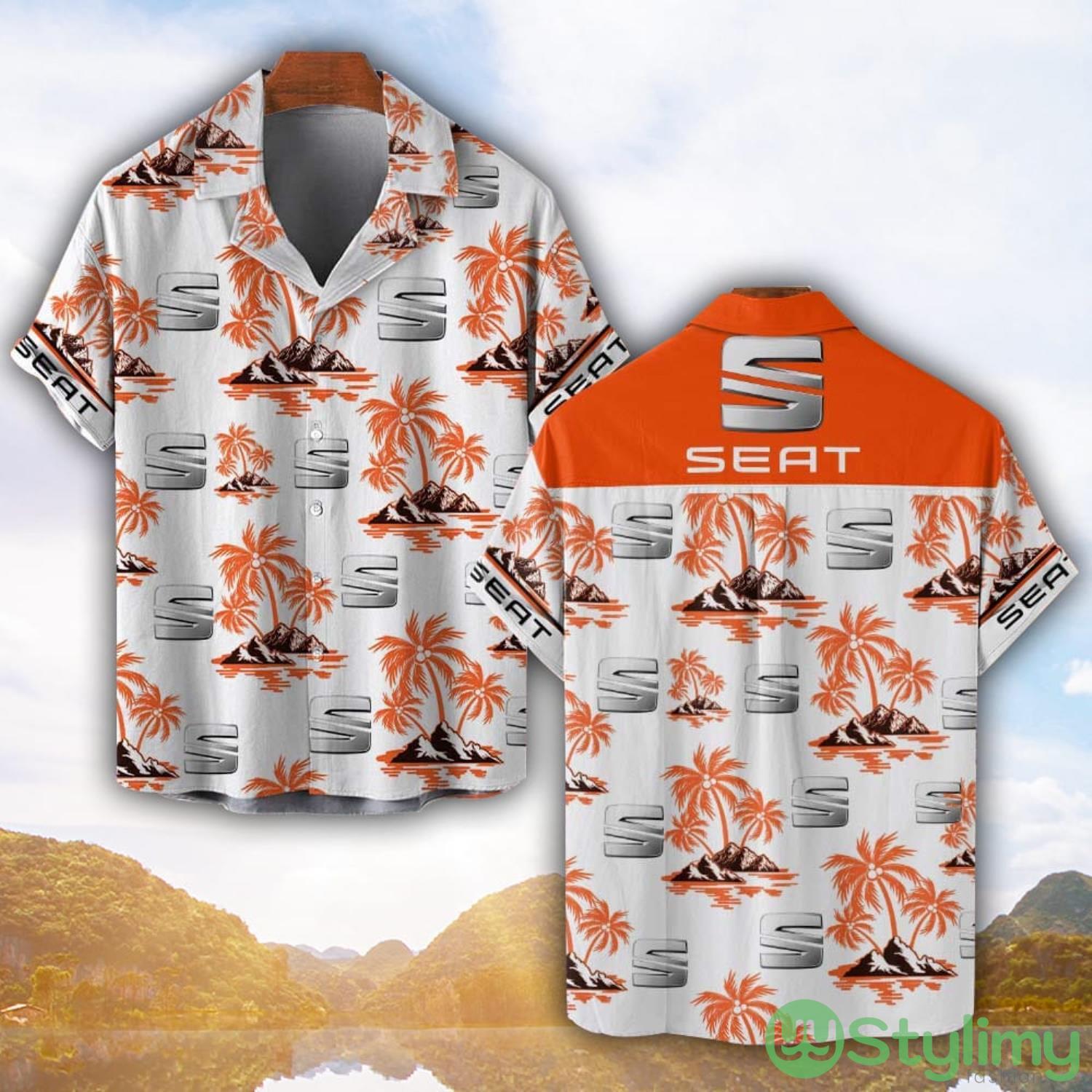 Seat Orange Coconut Pattern Combo 3D Hawaiian Shirt And Shorts 3 Seat Orange Coconut Pattern Combo 3D Hawaiian Shirt And Shorts Product Photo 1