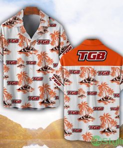TGB Motorcyles Orange Coconut Pattern Combo 3D Hawaiian Shirt And Shorts Product Photo 1