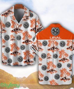 Ural Motorcycles Orange Coconut Pattern Combo 3D Hawaiian Shirt And Shorts Product Photo 1