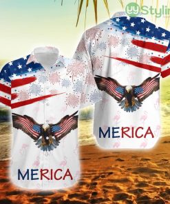 Us Eagle Flag Independence Day Hawaiian Shirt Product Photo 1
