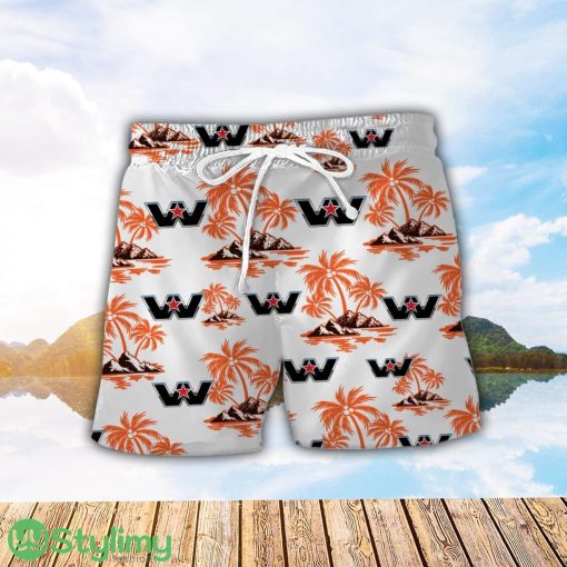 Western Star Orange Coconut Pattern Combo 3D Hawaiian Shirt And Shorts Product Photo 2