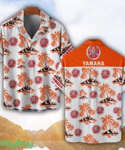 Yamaha Orange Coconut Pattern Combo 3D Hawaiian Shirt And Shorts Product Photo 1