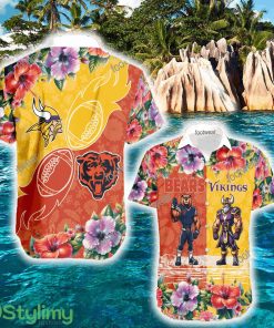 Chicago Bears VS Minnesota Vikings Beach Logo 3D Hawaiian Shirt Men And Women Gift - Chicago Bears VS Minnesota Vikings Beach Logo 3D Hawaiian Shirt Men And Women Gift