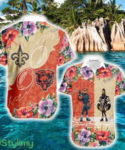Chicago Bears VS New Orleans Saints Palm New AOP Hawaiian Shirt For Men And Women - Chicago Bears VS New Orleans Saints Palm New AOP Hawaiian Shirt For Men And Women