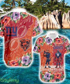 Chicago Bears VS New York Giants Floral All Over Print Hawaiian Shirt Gift For Fans - Chicago Bears VS New York Giants Floral All Over Print Hawaiian Shirt Gift For Fans