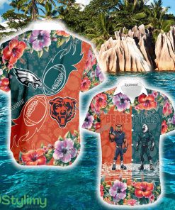 Chicago Bears VS Philadelphia Eagles Hula Logo Beach Hawaiian Shirt For Summer - Chicago Bears VS Philadelphia Eagles Hula Logo Beach Hawaiian Shirt For Summer